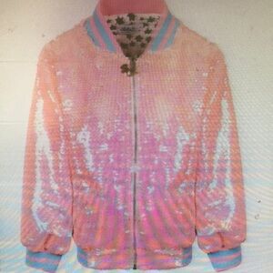 Pink Sequin Bomber Jacket